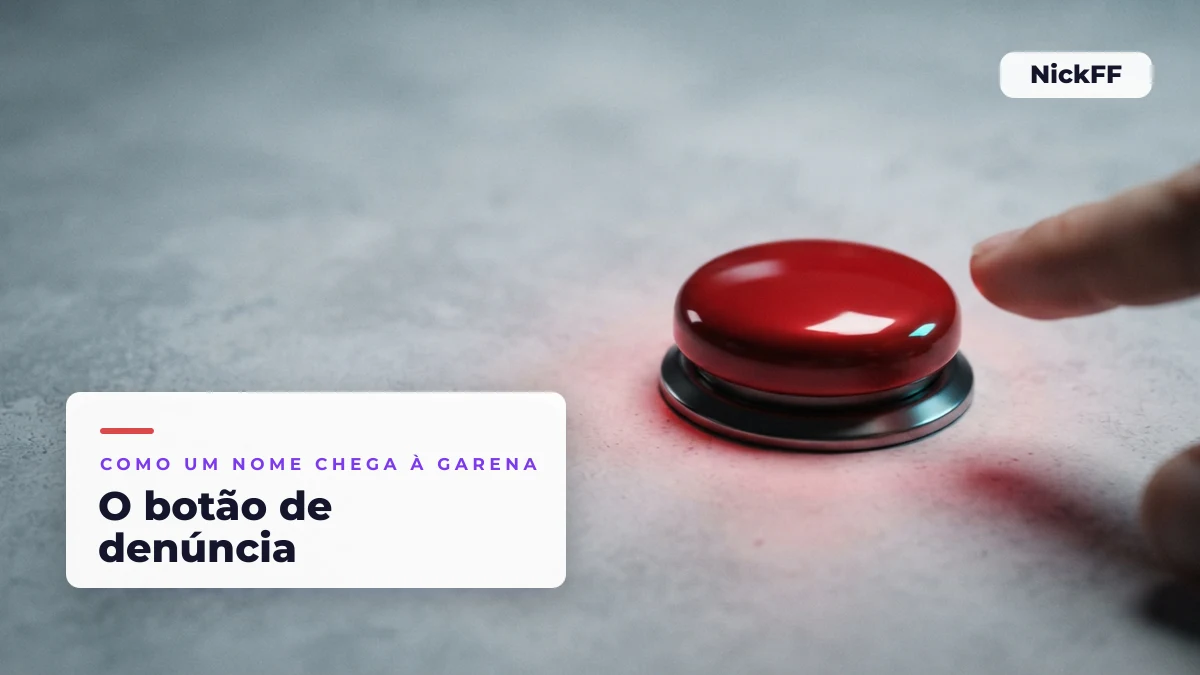 Botão vermelho de alerta representando o sistema de denúncia de jogadores do Free Fire