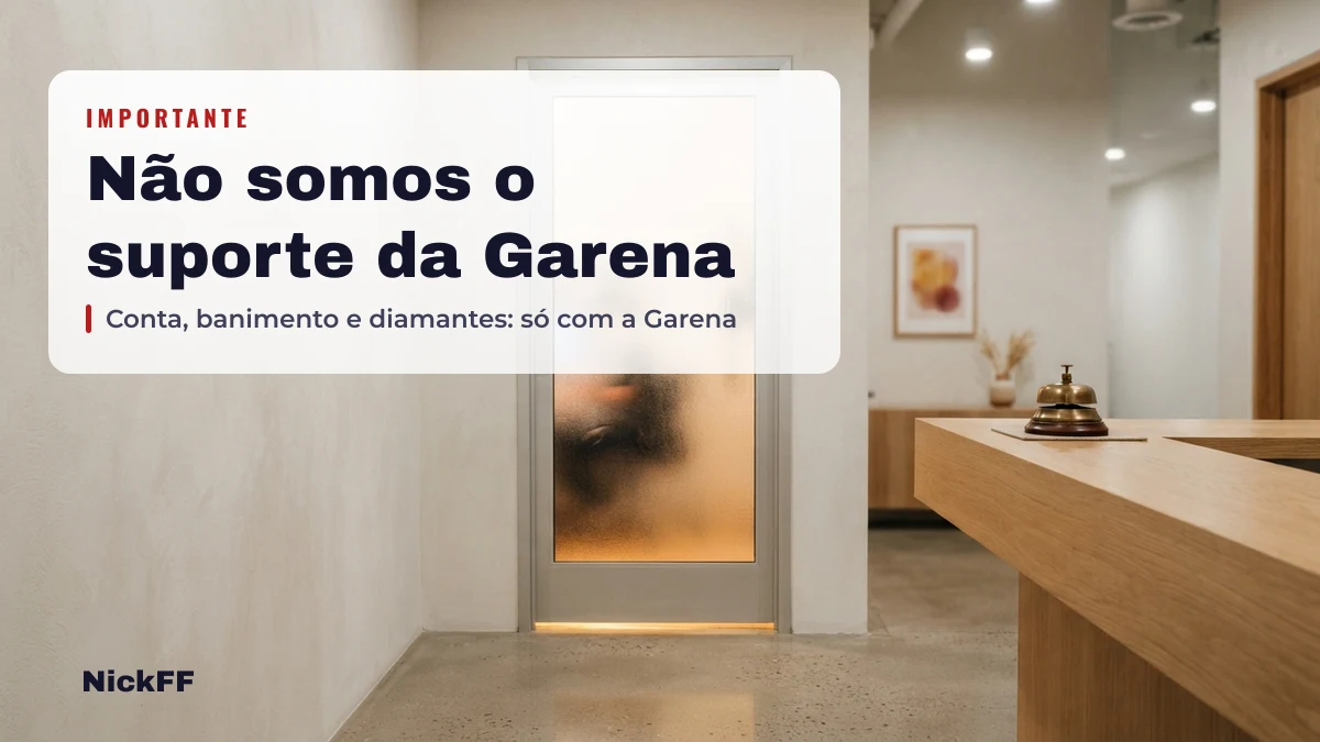 O NickFF não é o suporte da Garena e não recupera conta de Free Fire