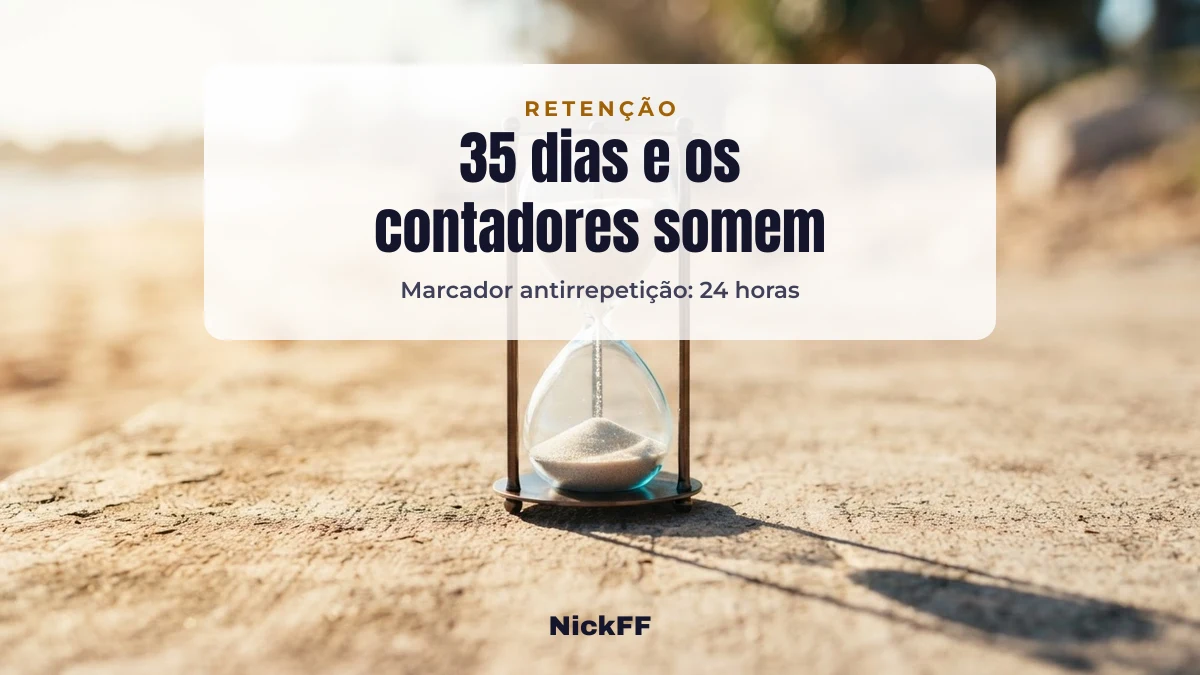 Por quanto tempo o NickFF guarda os contadores de nick de Free Fire